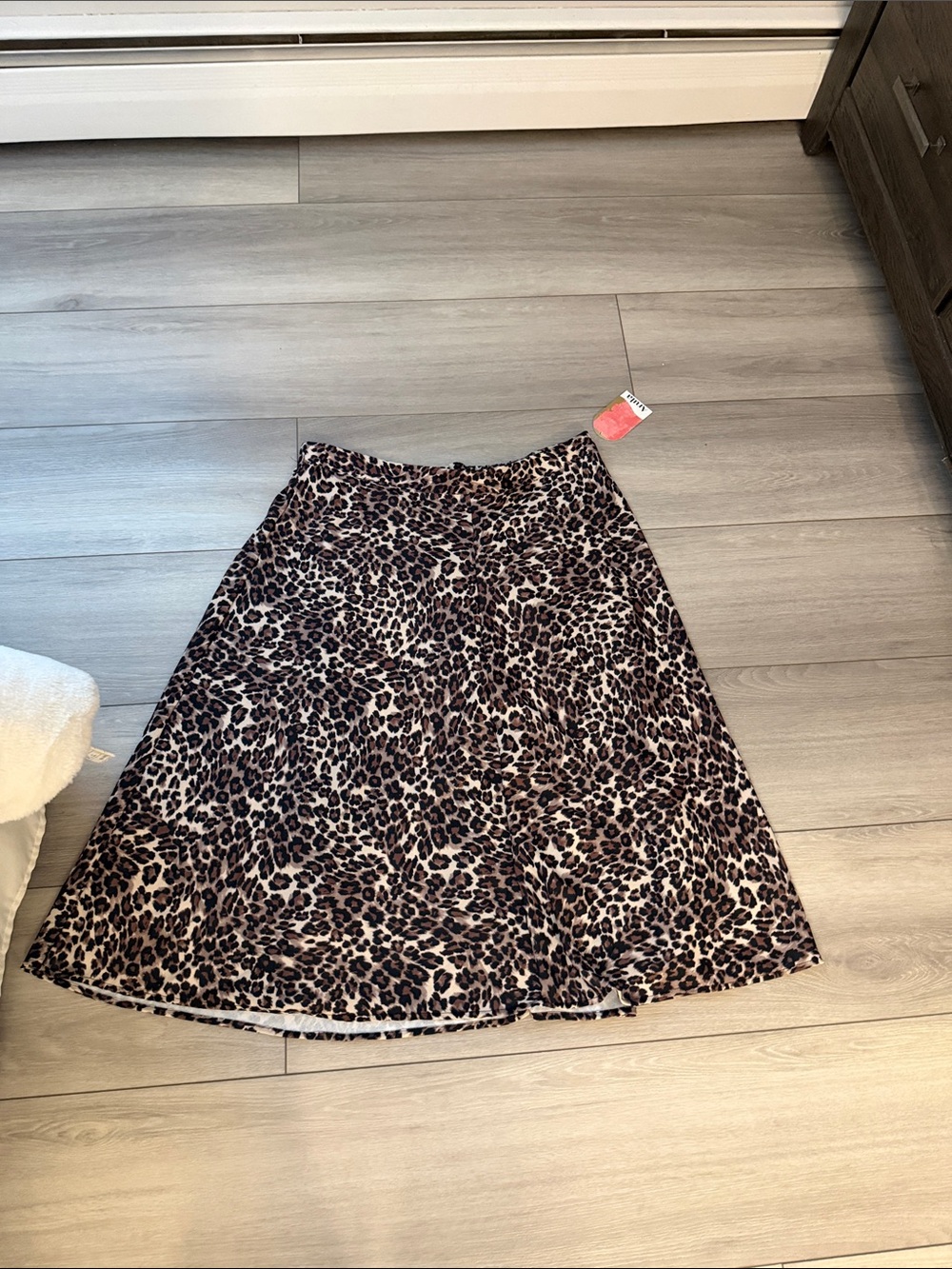 ARULA Leopard-Print Midi Skirt in Brown and Black